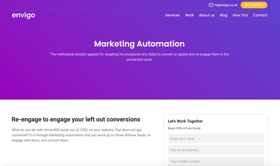 Envigo Marketing Automation Services Agency