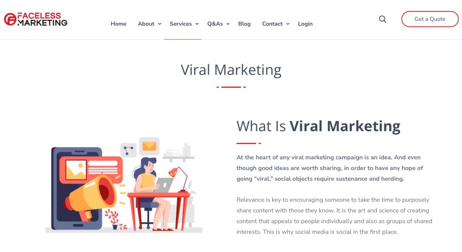 Faceless Leading Viral Marketing Agency