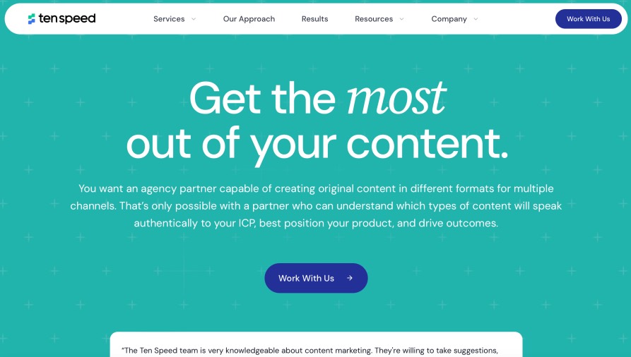 Ten Speed SaaS Content Marketing Services